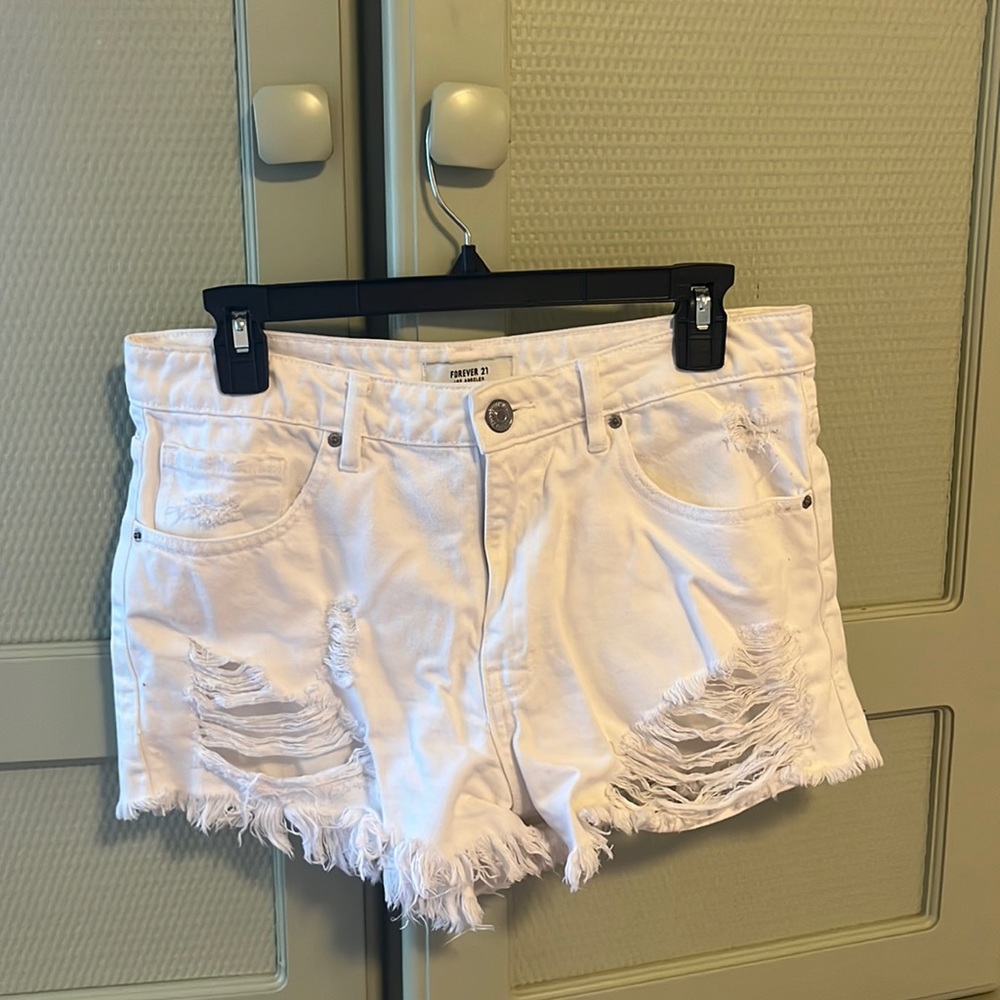 White jeans shorts
